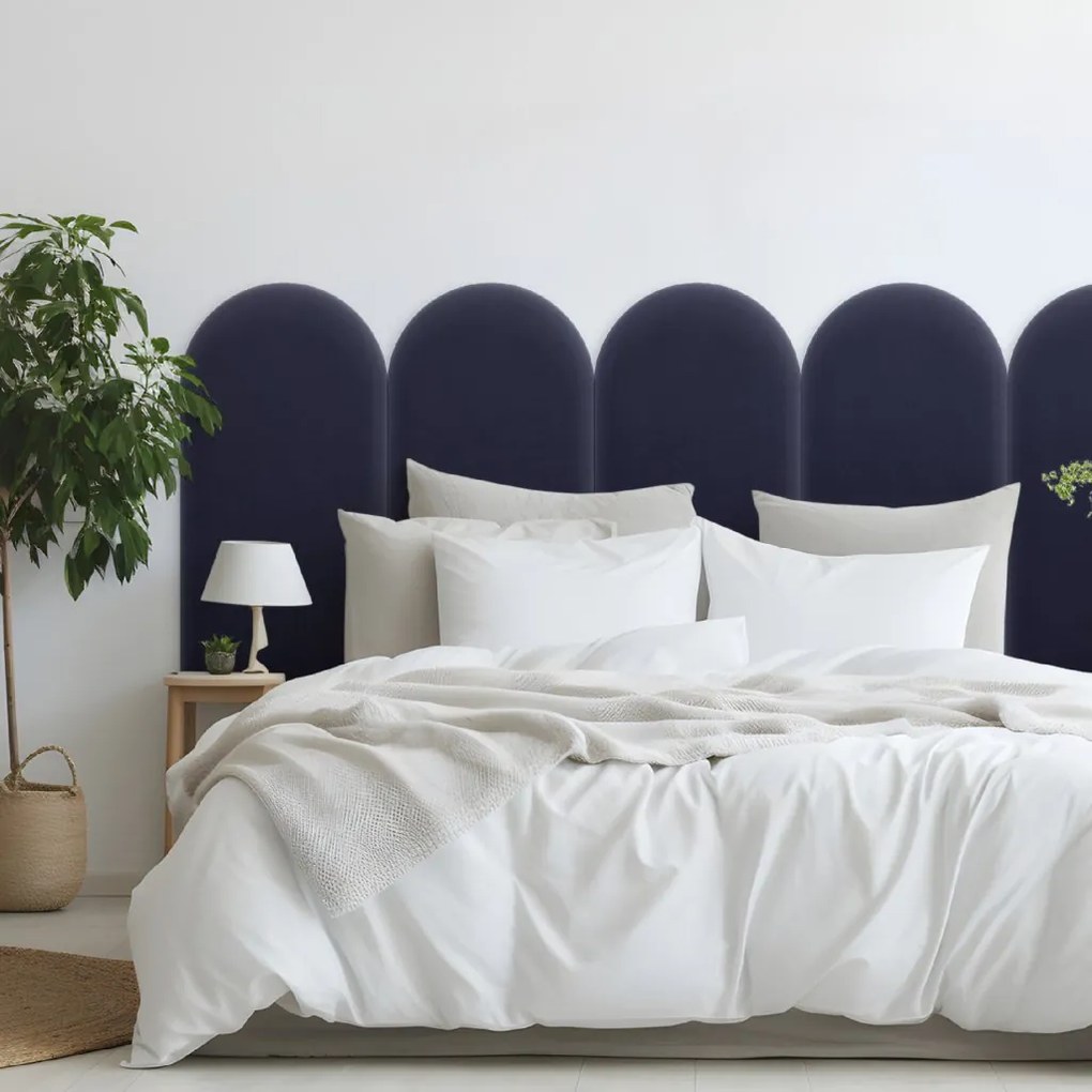 Zamatový čalúnený panel - Oblúk - 30x100cm Farba: Tmavá šedofialová