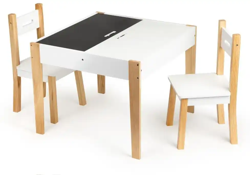 ModernHOME Detský stolík s 2 stoličkami biely, OT143 | BIANO