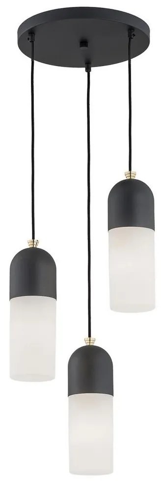Argon 1467 - Luster na lanku BURGOS 3xE27/15W/230V čierna