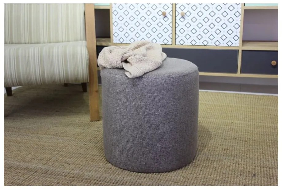 Sivý taburet Silindir – Balcab Home