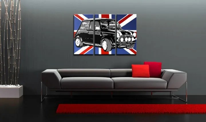 Ručne maľovaný POP Art obraz MINI COOPER 3 dielny  mini2