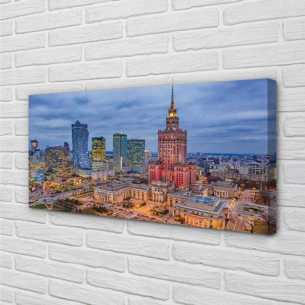 Obraz na plátne Warsaw Panorama západu slnka 120x60 cm