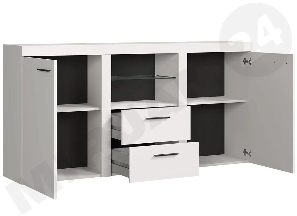 Obývacia stena Rodos s komodou, Farby: dub olejový, Osvetlenie: osvetlenie LED