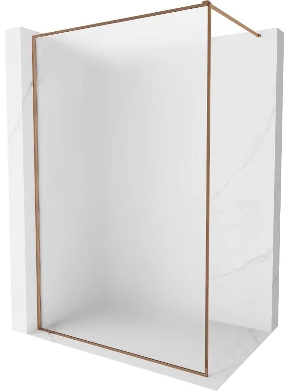 Mexen Kioto-XF, sprchová zástena s rámom 140 x 202 cm, 10mm sklo námraza, profil ružové zlato, 800-140-104-60-30-X