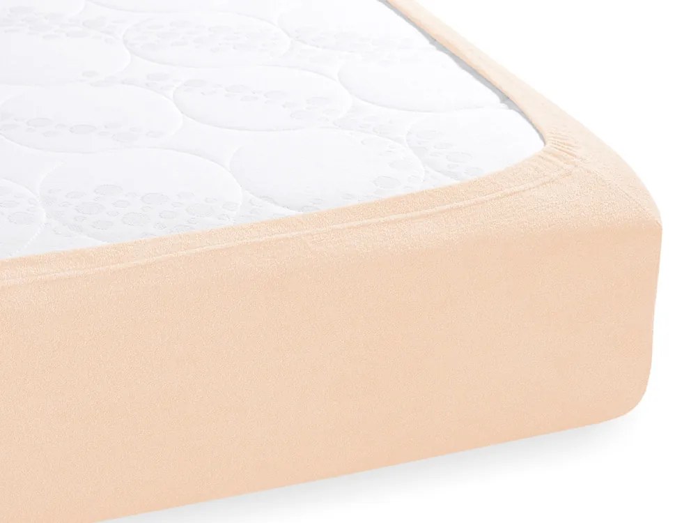 Detské froté napínacie prestieradlo do postieľky FR-021 Púdrové 80 x 140 x 10 cm - do postieľky