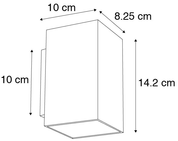 Sada 2 moderných nástenných svietidiel čiernych štvorcových 2-žiarovkových - Sandy
