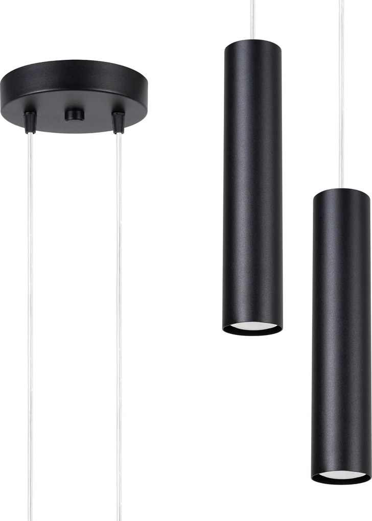 Závesné svietidlo Lagos, 2x čierne kovové tienidlo, o