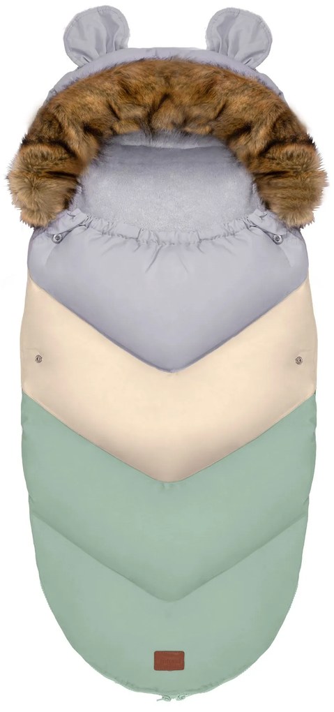 Dekorstudio Detský fusak s kožušinou Teddy PRO-V Pastelovo zelený