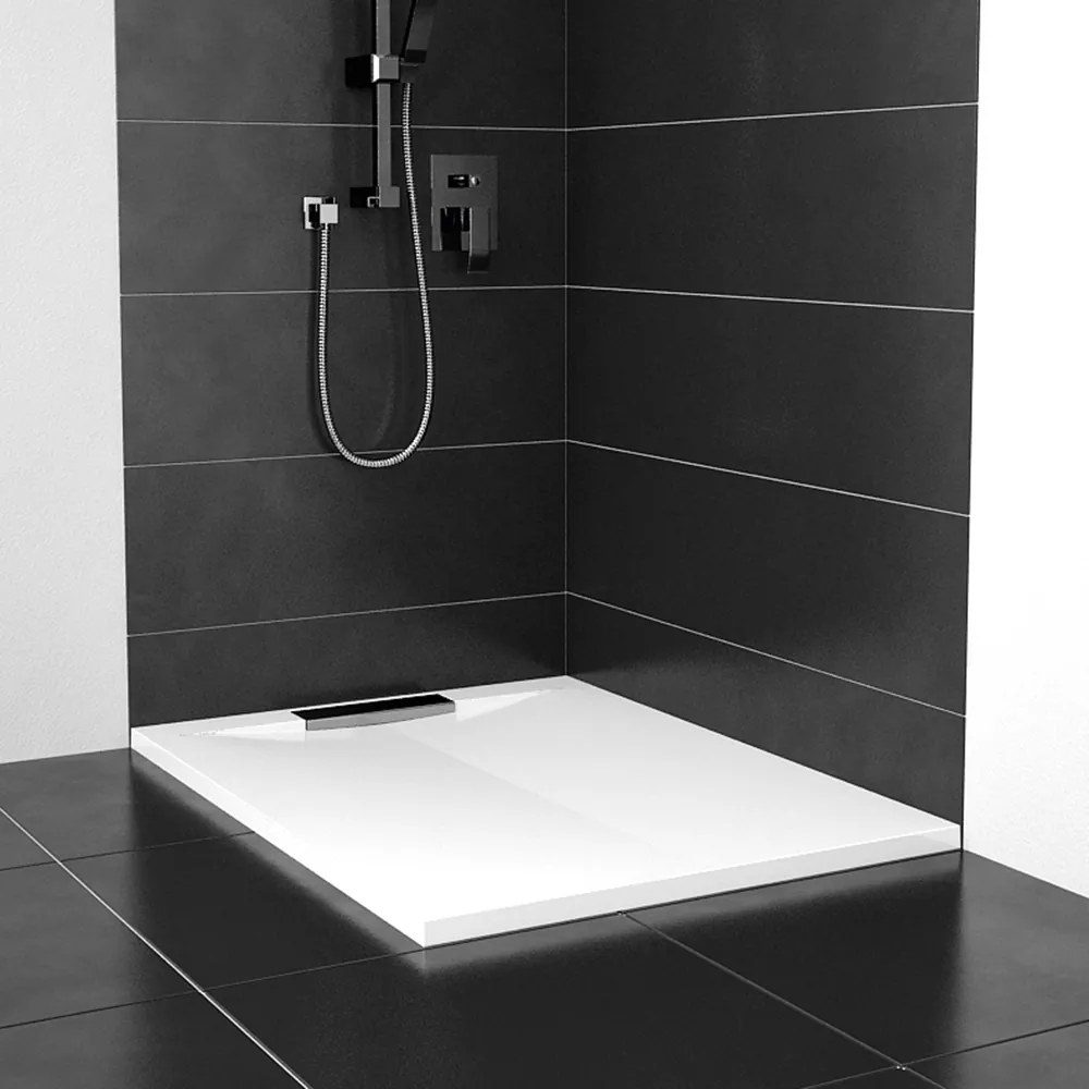 Roth Obdĺžniková sprchová vanička z liateho mramoru PRESTOL ROTH-Variant: rozmery: 120x90 cm, kryt sifónu: leštená nerez - (PRESTOL 1200x900 - 800030…