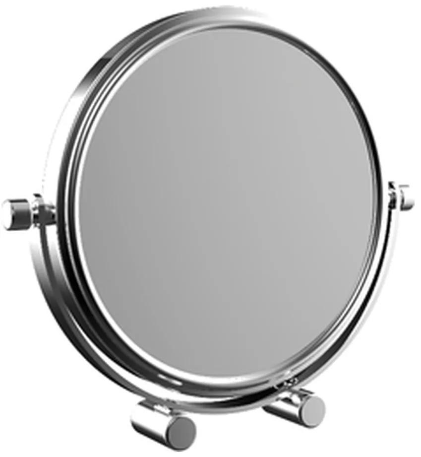 Emco Cosmetic mirrors Pure - Stojace okrúhle cestovné zrkadlo, Ø 126 mm, 5 násobné zväčšovanie, chróm 109400132