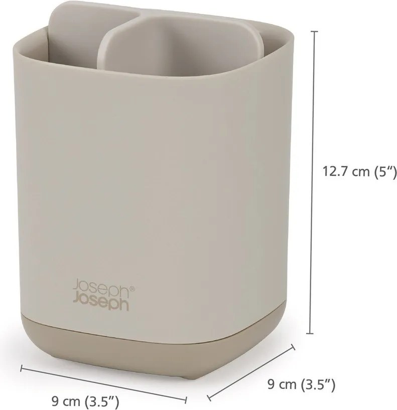 Béžový plastový stojan na zubné kefky EasyStore – Joseph Joseph