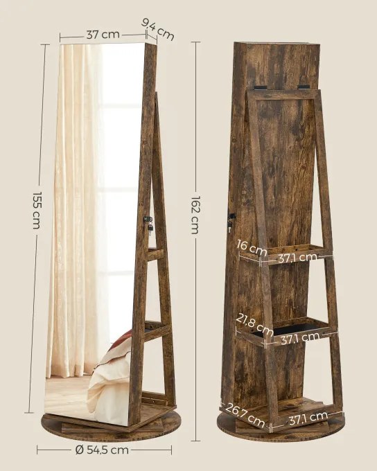 Šperkovnica so zrkadlom JJC007X01