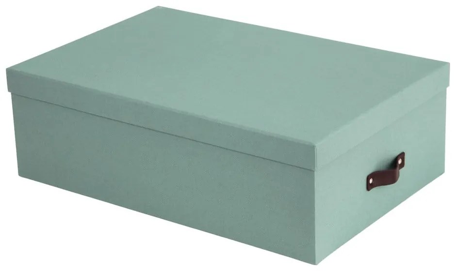 Kartónové úložné boxy s vekom v mentolovej farbe v súprave 3 ks 31x47x15 cm Inge – Bigso Box of Sweden