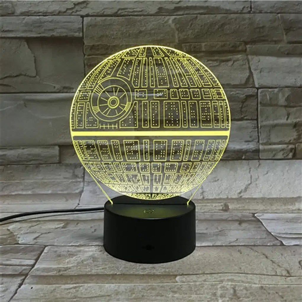 3Dmix 3DL-SMRT036 – 3D LED nočná lampa - Hviezda smrti (Star Wars) (Smart)