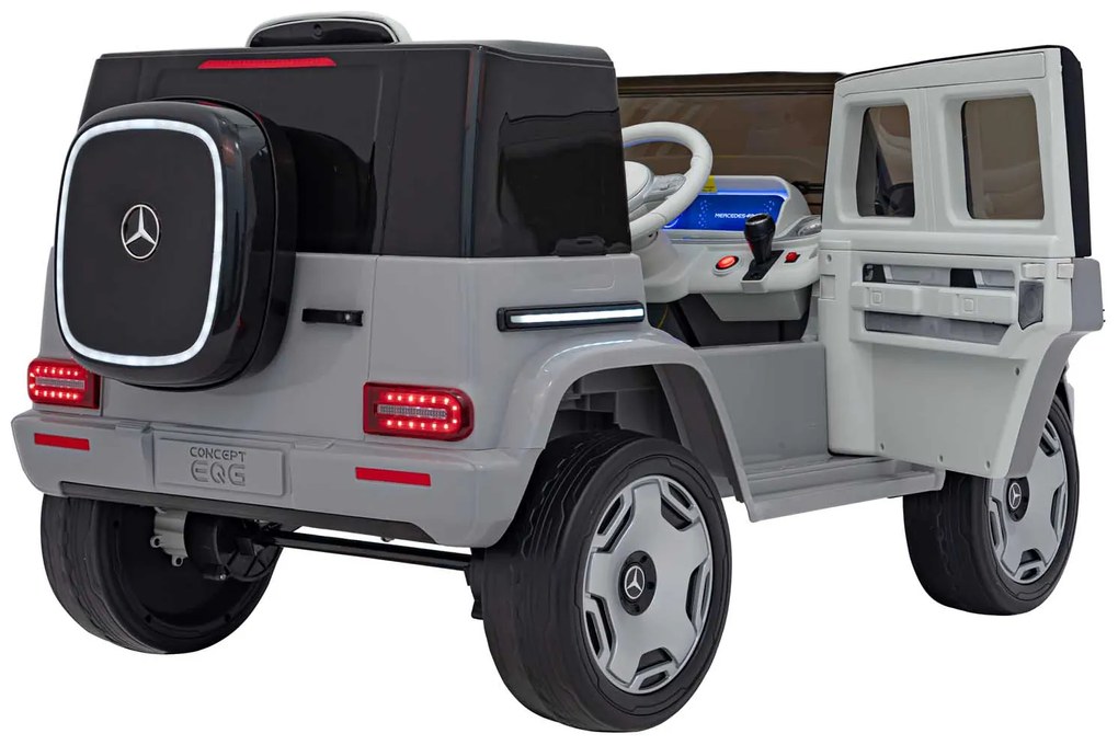 Detské autíčko s elektrickým pohonom 4x4 Mercedes Benz EQG - strieborné