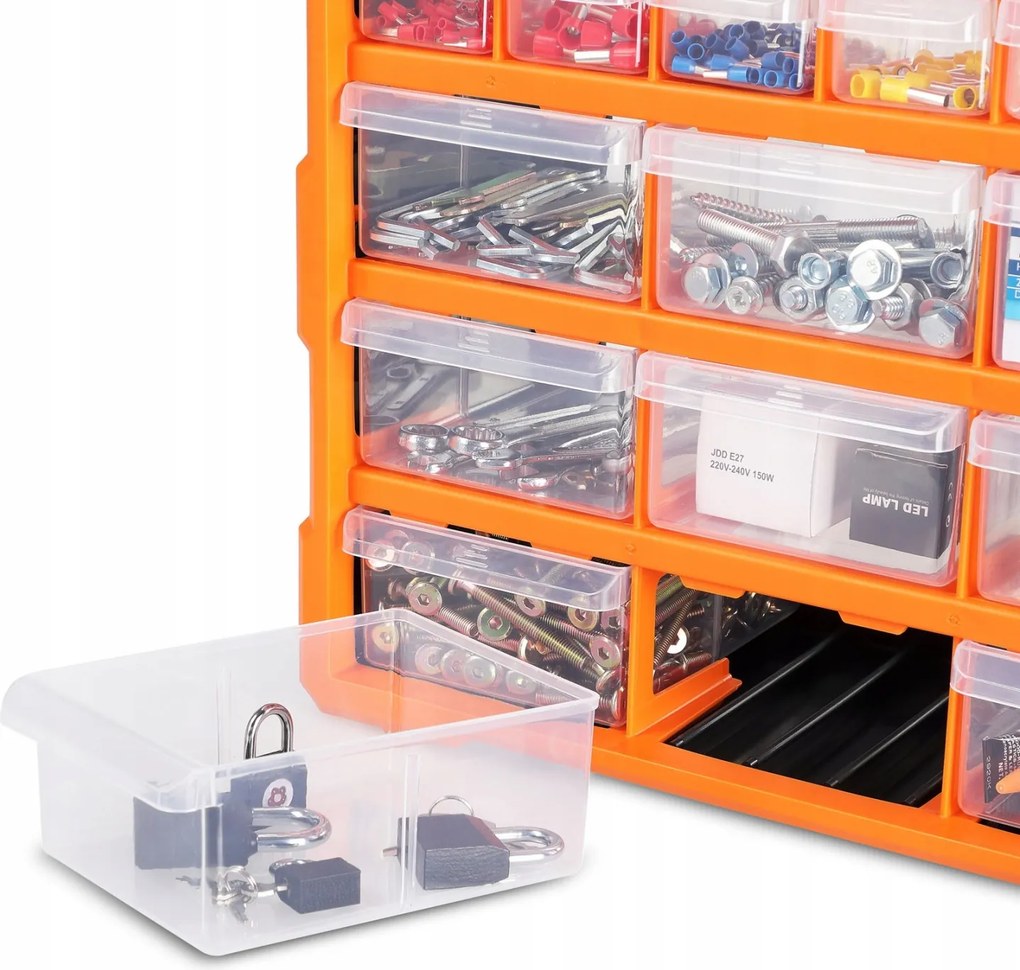 Organizér Damir s 39 priehradkami čierny/oranžový