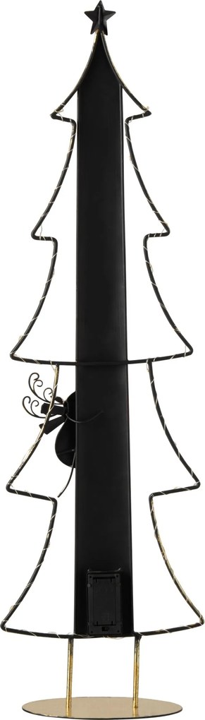 Adventní kalendář kovový Vánoční strom LED červená a zlatá – 23*12*78,5 cm