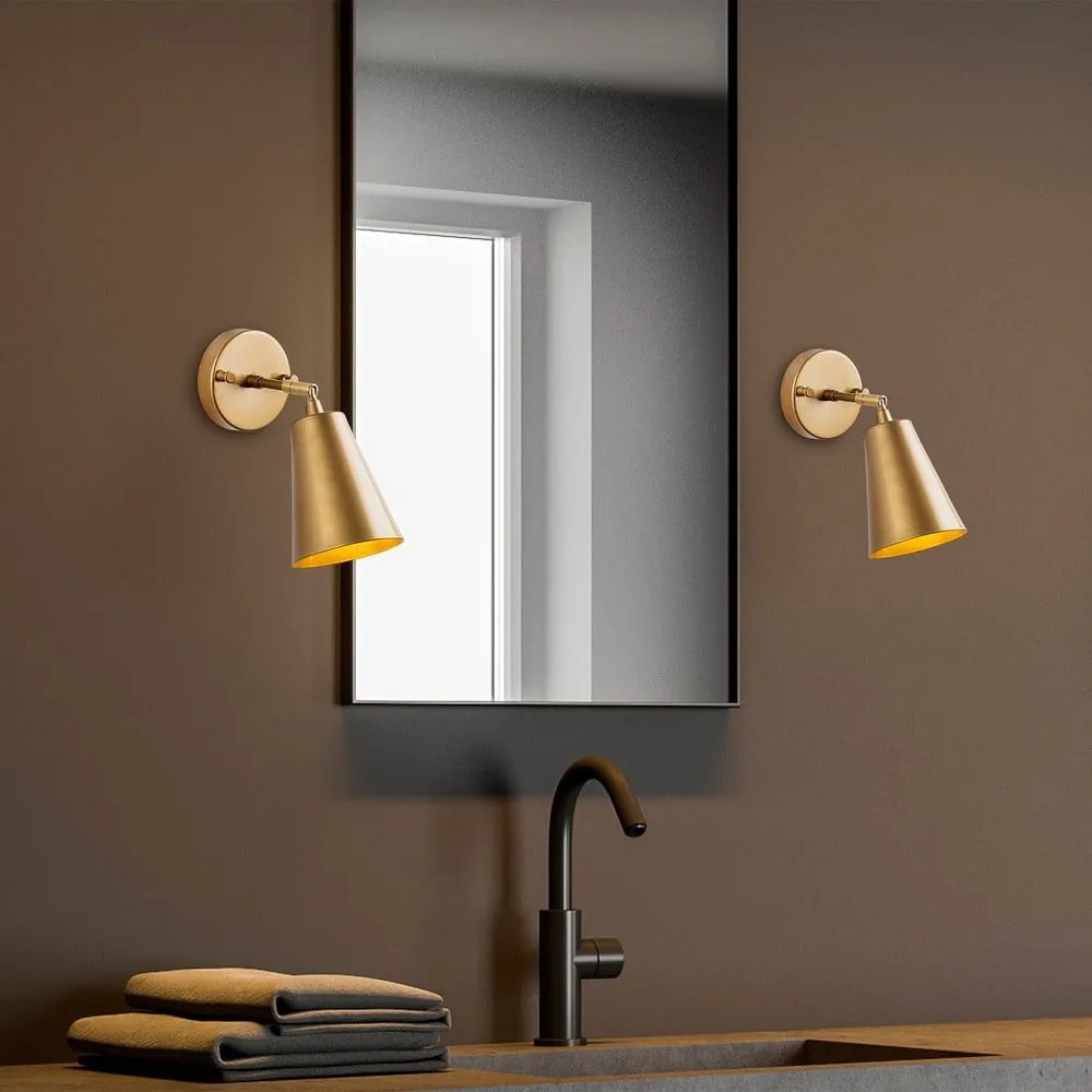 Nástenné svietidlo v zlatej farbe ø 10 cm Evander – Opviq lights