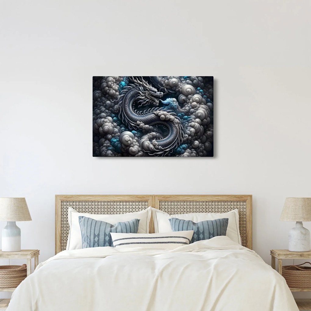 Obraz – Drak v dyme (90x60 cm)