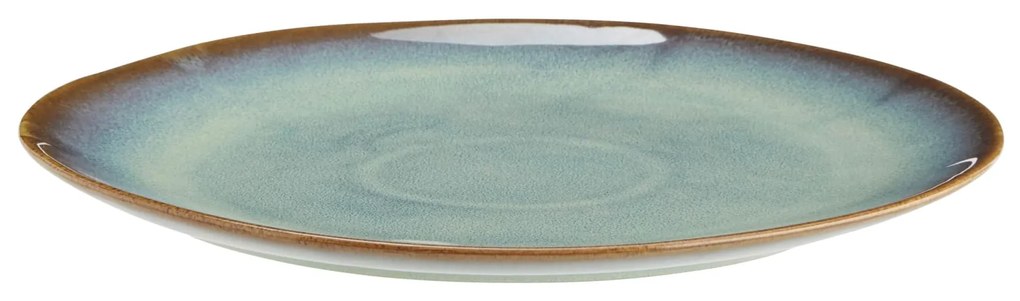 MADAM STOLTZ Veľký kameninový tanier Green Reactive Glaze Ø 27 cm