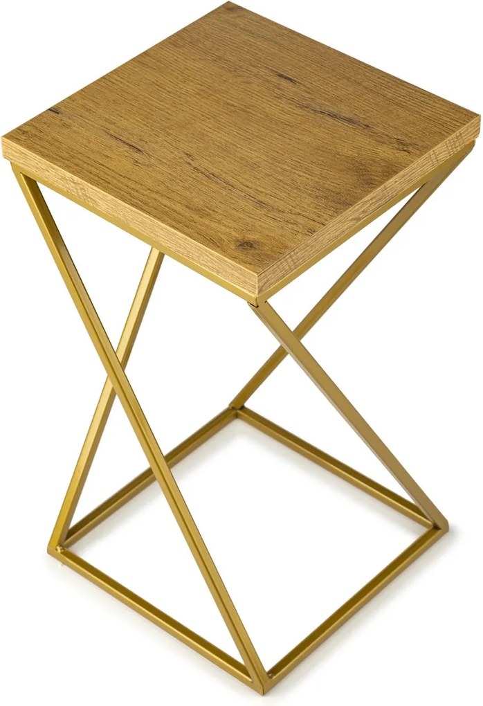 STOJAN NA KVETINÁČ LOFT7 40X24X24 CM ZLATÁ/HNEDÁ