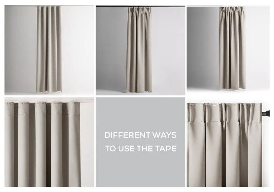 Béžový zatemňovací termo záves 140x270 cm Pleat – Restilo