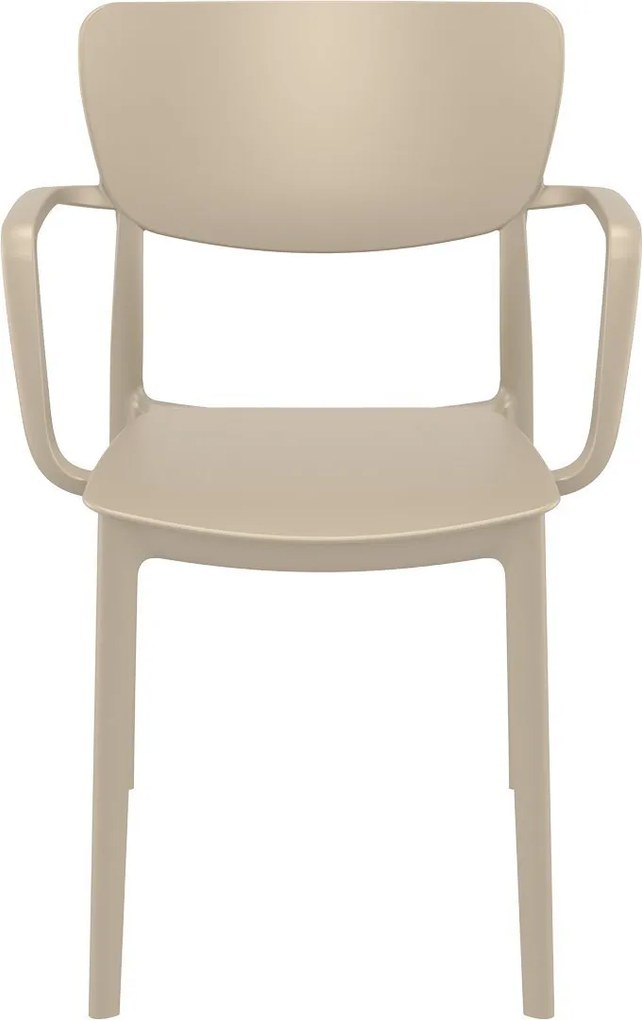 LISA záhradná stolička s podrúčkami taupe