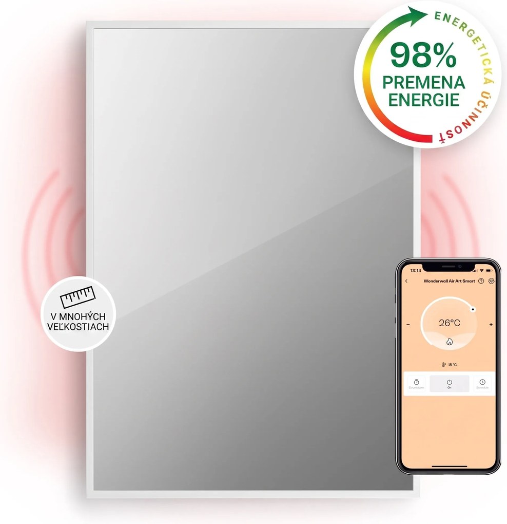 Klarstein La Palma 750 smart, infračervený ohrievač 2 v 1, 85 x 60 cm, 750W, zrkadlová predná časť