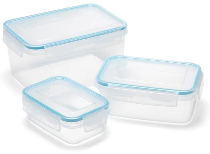 Súprava 3 dóz s vrchnákom na jedlo Addis Clip And Close Rectangular