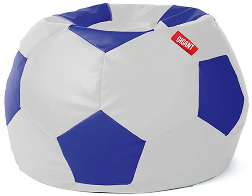 Sedací vak lopta ekokoža bielo-modrý