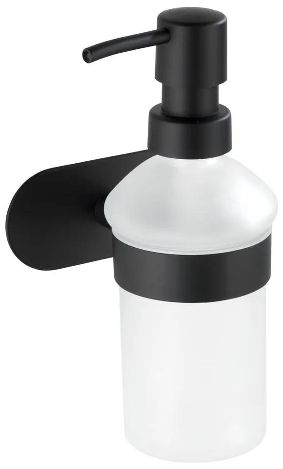 Nástenný antikoro dávkovač na mydlo s matne čiernym držiakom Wenko Orea trúb-Loc ®