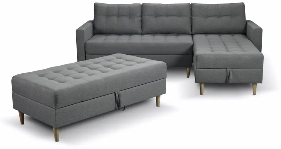 Furniture Sobczak Rohová sedacia súprava Pires s taburetom