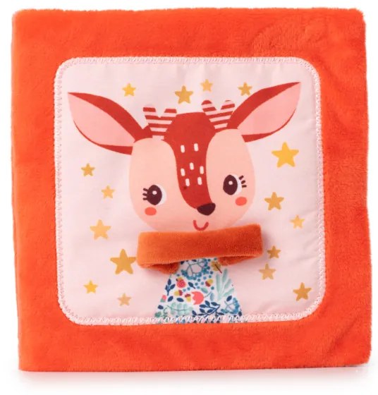 Lilliputiens - textilná knižka s aktivitami - jelenček Stella a jeho maznáčik