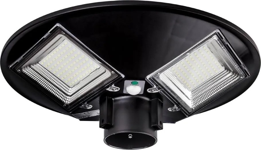 LED solárna pouličná lampa so senzorom LED/15W/6V 6500K IP65 čierna + diaľkové ovládanie