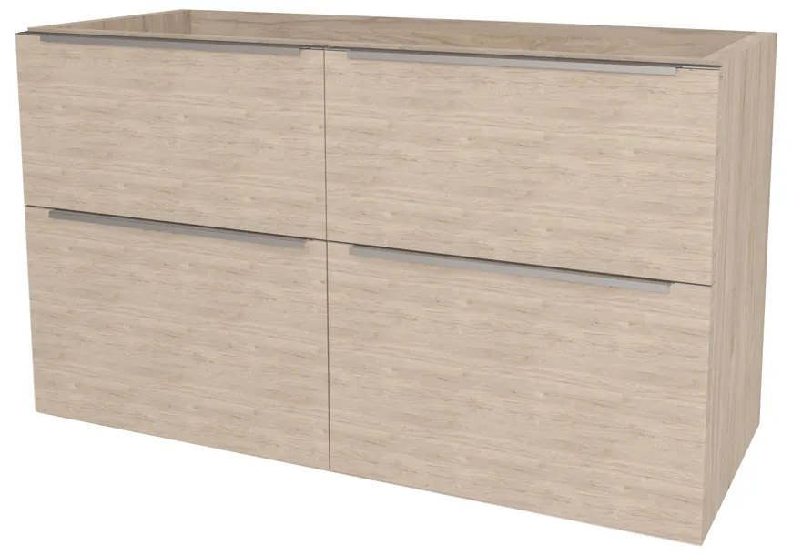 Mereo, Mereo Mailo, kúpeľňová skrinka 121 cm, chróm madlo, Multidecor, Light Rock Hickory, MER-CN593SLRH1