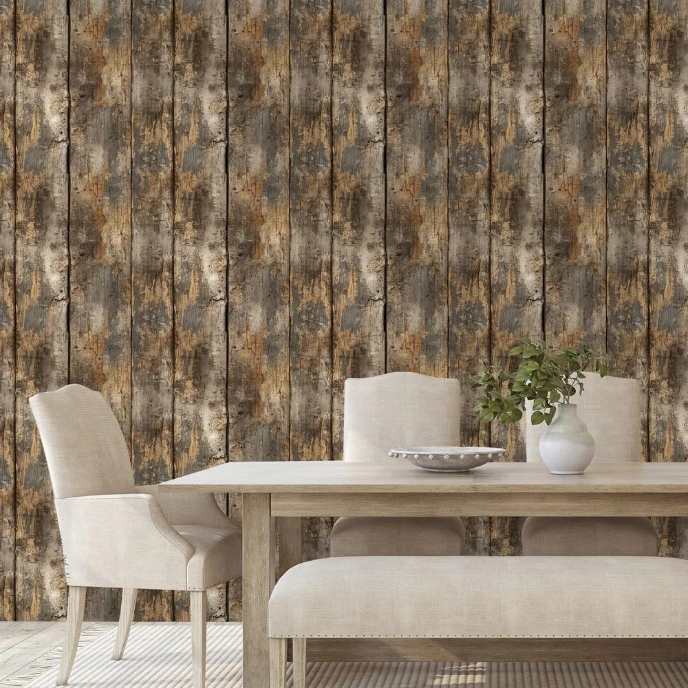 Samolepiaca fototapeta rustikálne drevené dosky