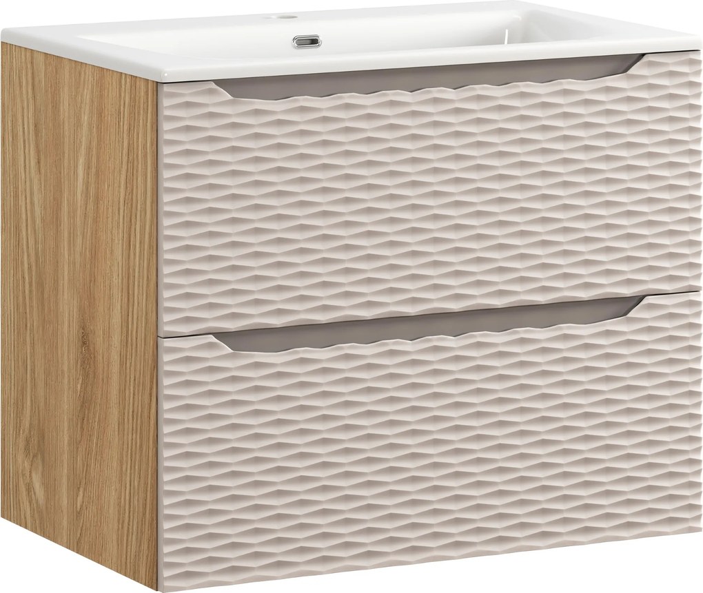 Comad Kúpeľňová skrinka s keramickým umývadlom Ocean Beige 70 cm - béžová