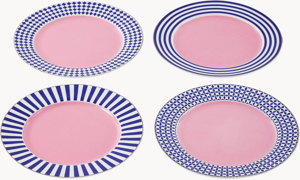 Porcelánové raňajkové taniere Aunty, 4 ks