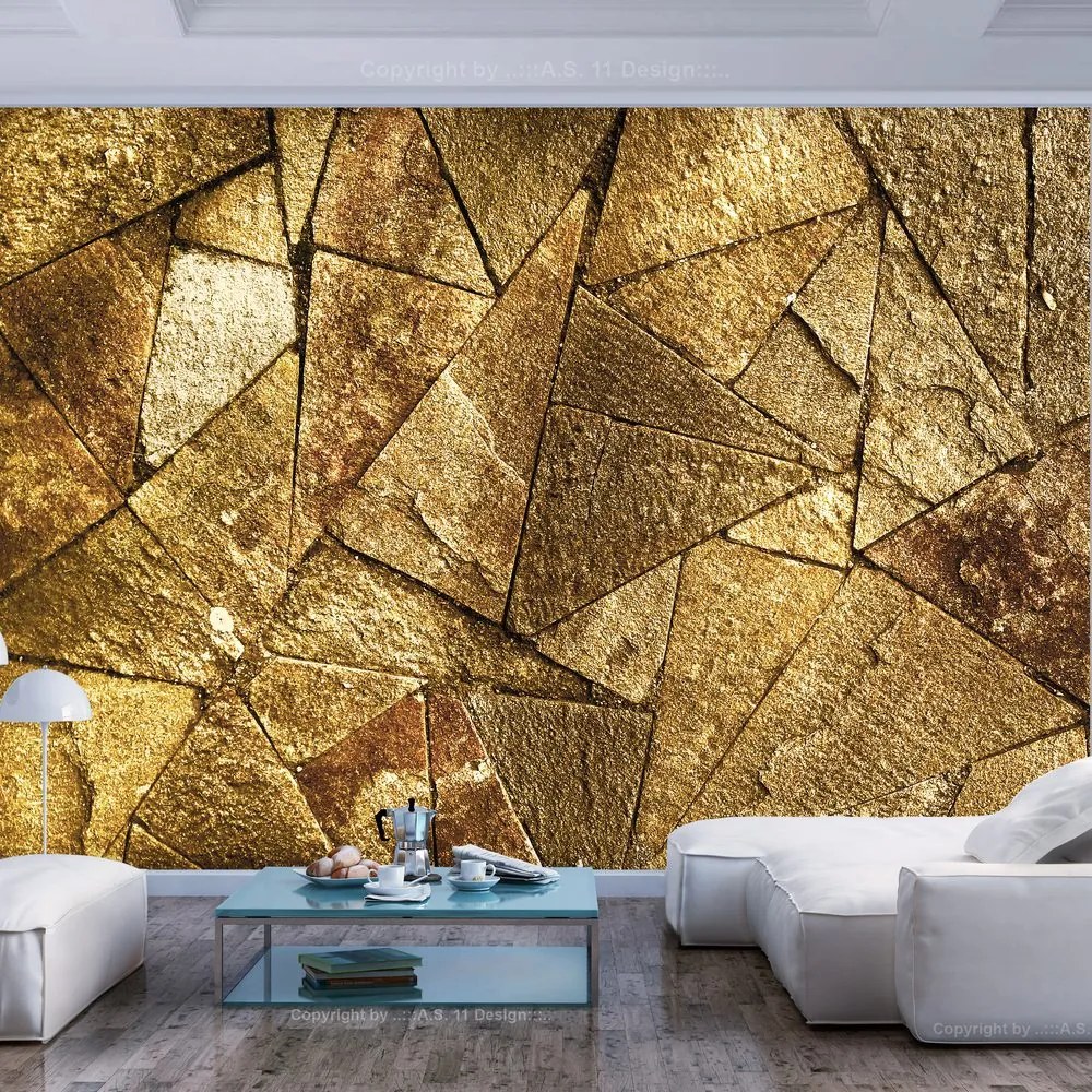 Samolepiaca tapeta zlatý kameň - Pavement Tiles