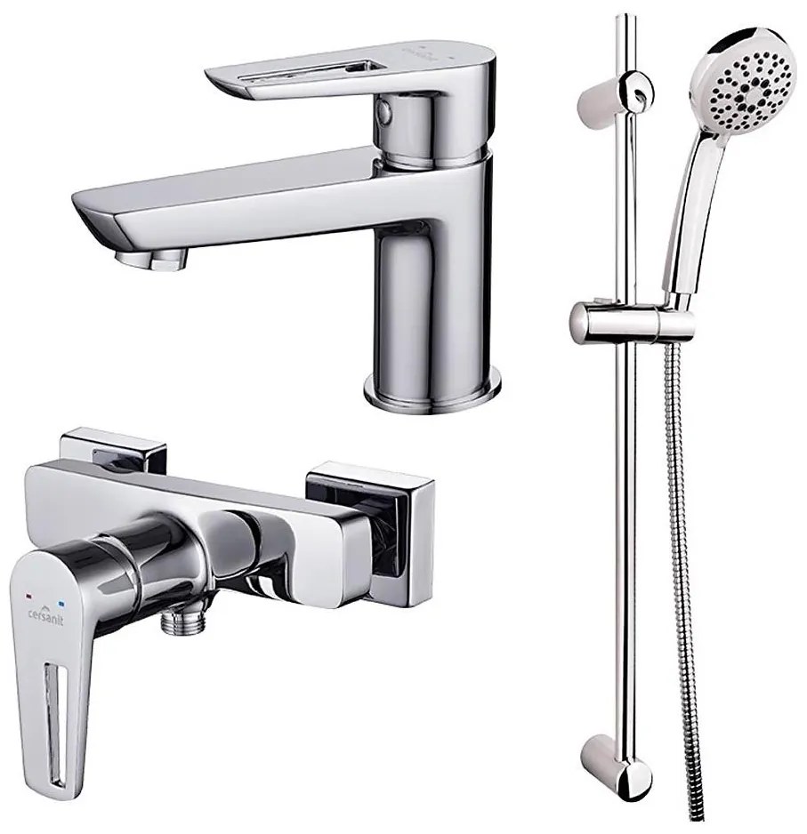 Cersanit S952-004 sprchová sada + umývadlová batéria MILLE, lesklý chróm