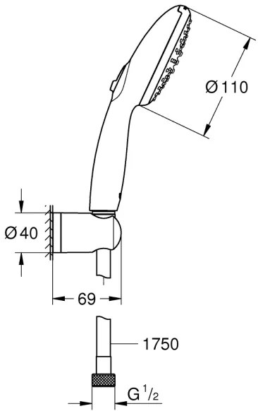 GROHE 279502431 - Sprchový set VITALIO START 110, 110 mm, čierny