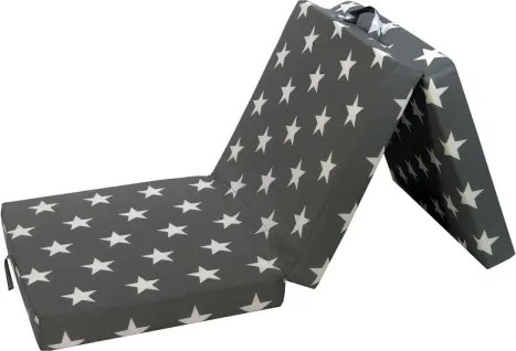 Skladací matrac Samba, sivý so vzorom hviezd%