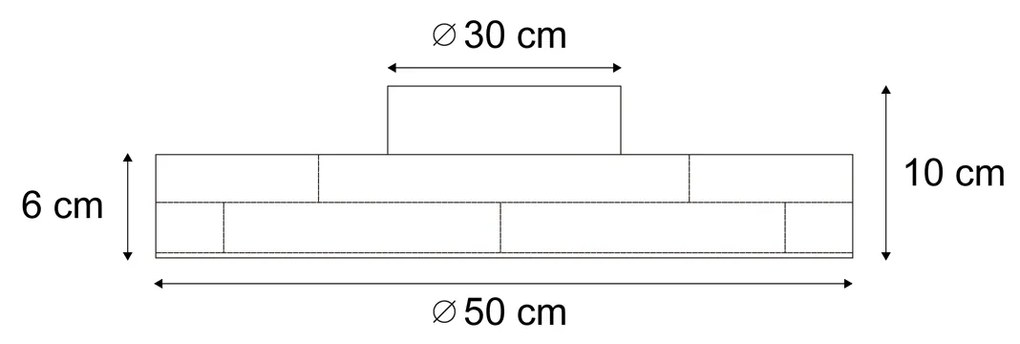 Škandinávske stropné svietidlo drevené 50 cm vrátane LED stmievateľné - Pecker
