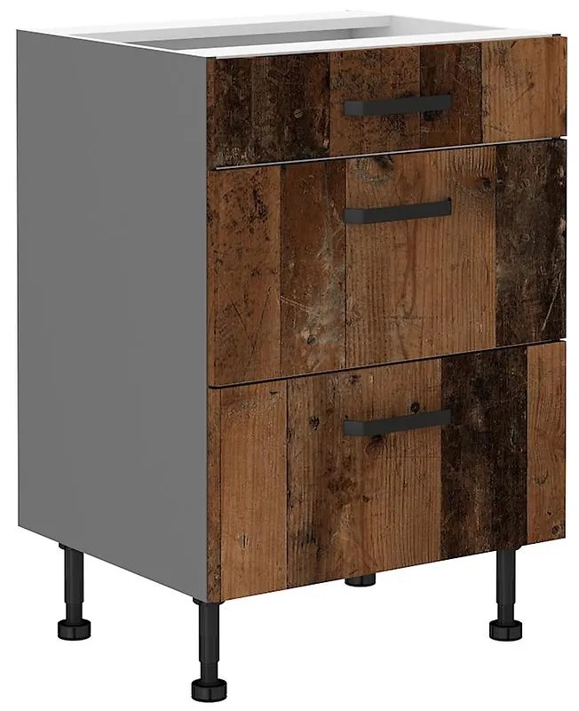 Kuchynská skrinka TESSA oldstyle/antracitová 60d 3s bb