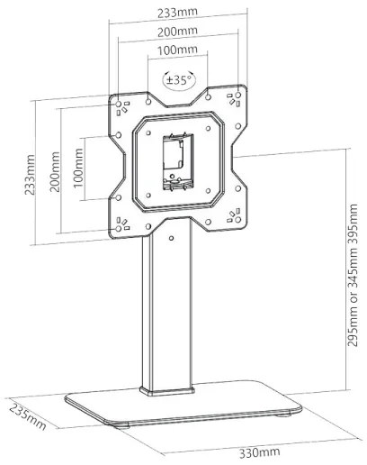 MK FLORIA Superior SUPSTV019 - Stojací držiak na TV 23-43" čierny