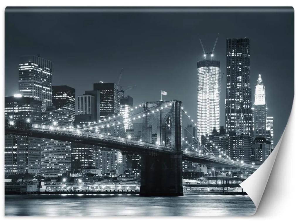 Fototapeta, New York Brooklyn Bridge černobílý - 368x254 cm