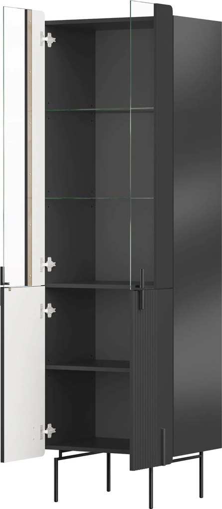 Vitrína Malmi 60 cm - čierny mat / čierna