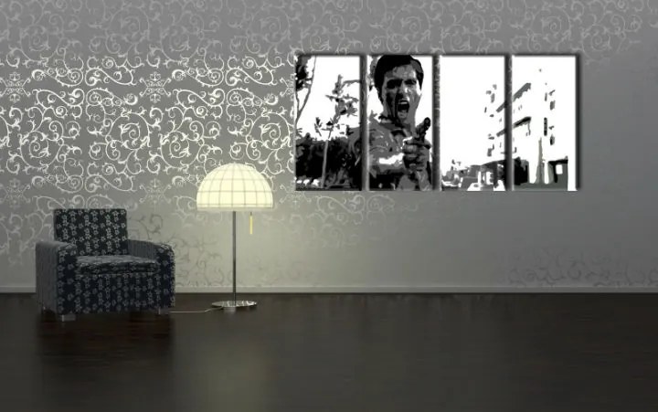 Ručne maľovaný POP Art obraz AL PACINO 4 dielny  al25