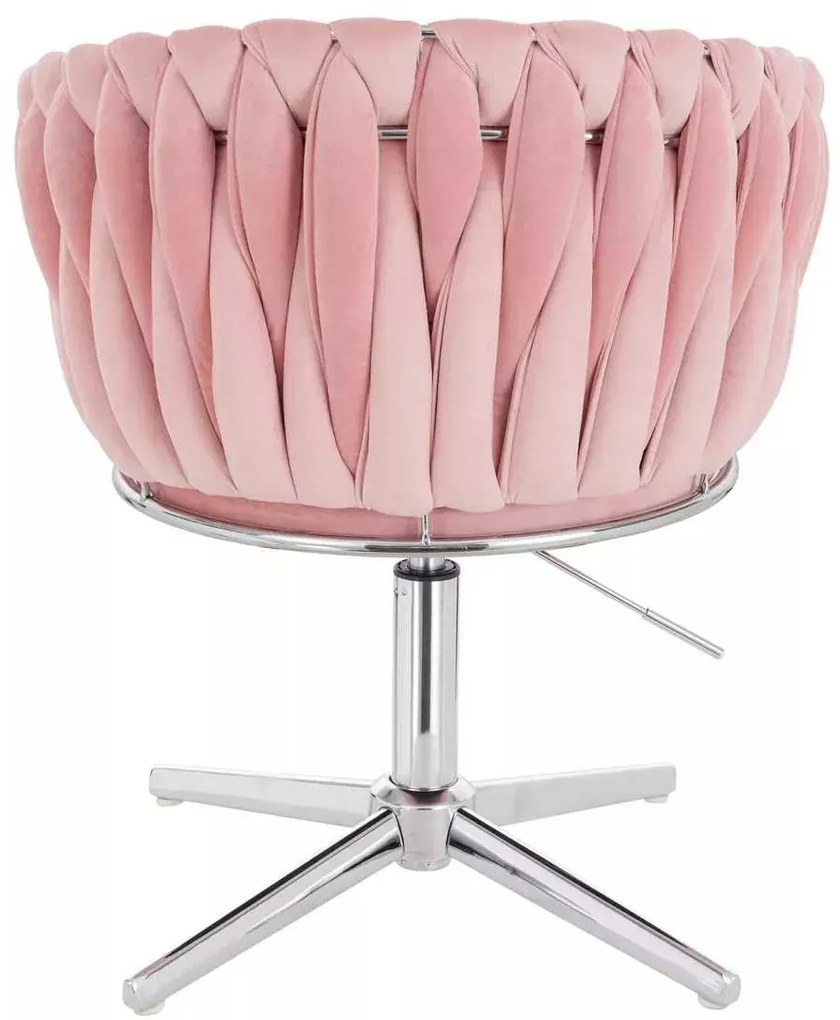 LuxuryForm DESIGN Stolička NORDEN VELUR na striebornom kríži - ružová