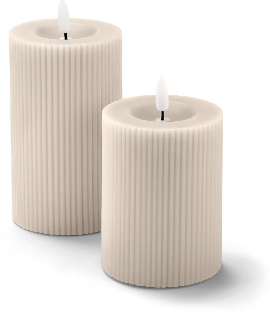 Sviečky z pravého vosku s LED diódou, 2 ks